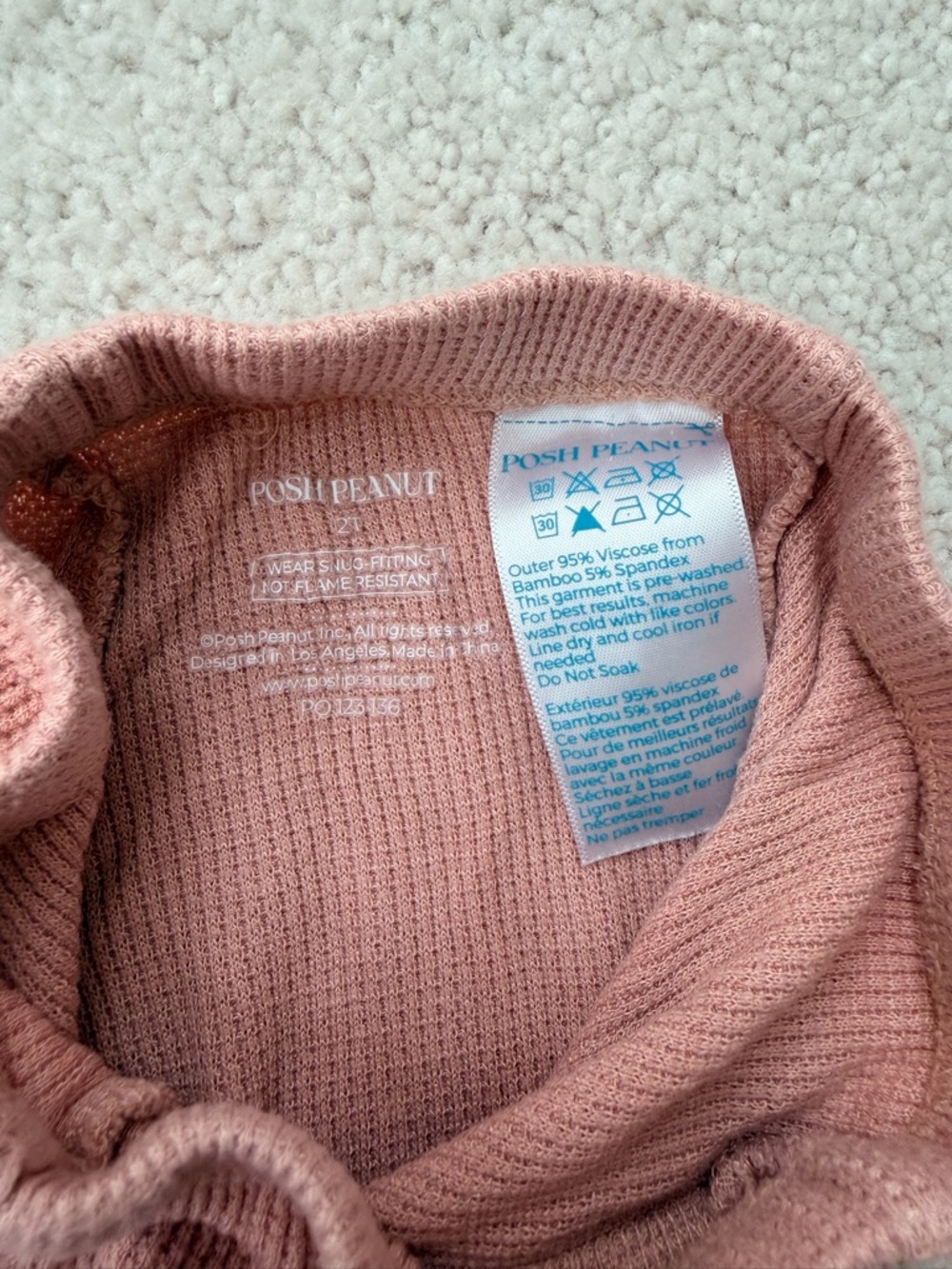Posh Peanut Dusty Rose Waffle Knit Pajama Set - Picture 13 of 14